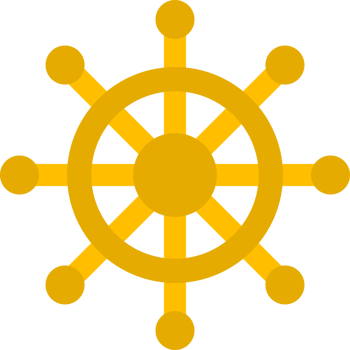 Yellow steering wheel ship icon png