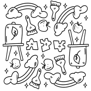 Creative Doodle Collection with Tools and Shapes vector
