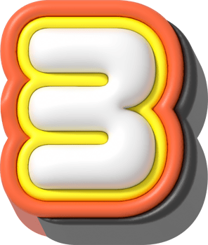 Number 3, Modern 3D Lettering png