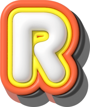 Letter R, Modern 3D Lettering png
