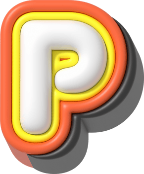 Letter P, Modern 3D Lettering png