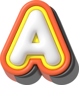 Letter A, Modern 3D Lettering png