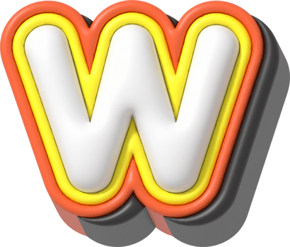 Letter W, Modern 3D Lettering png