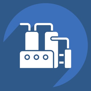 Icon Refinery. related to Industry symbol. long shadow style. design editable vector