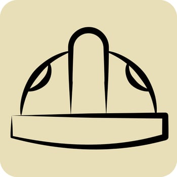 Icon Helmat. related to Industry symbol. hand drawn style. design editable vector