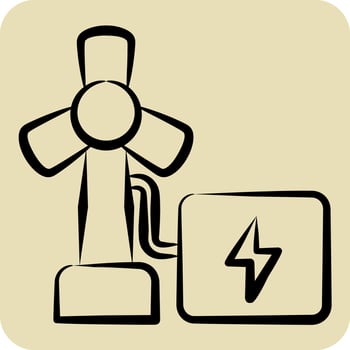 Icon Renewable Energy. related to Industry symbol. hand drawn style. design editable vector