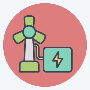 Icon Renewable Energy. related to Industry symbol. color mate style. design editable vector