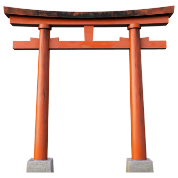 Japanese Torii gates, isolated on a transparent background png