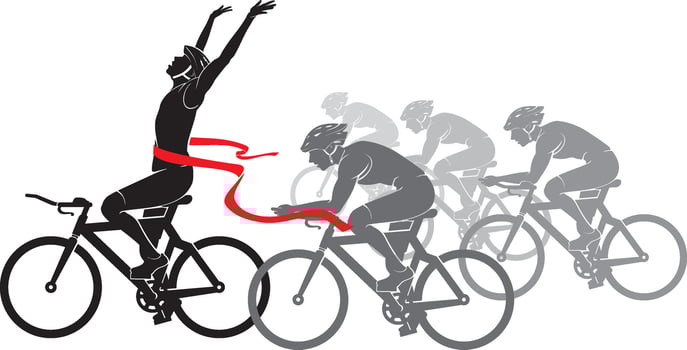 Bicycle Racing Finish Scene vector