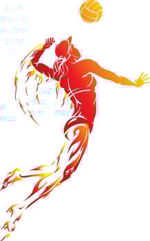 Beach Volleyball, Abstract Flame Illustration vector
