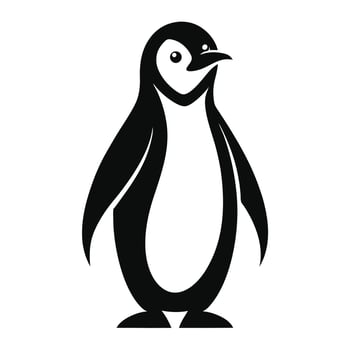 Penguin Isolated Monochrome Graphic Design vector