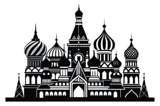 Saint Basils Cathedral Black Illustration vector