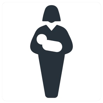 postnatal icon concept in blue color vector