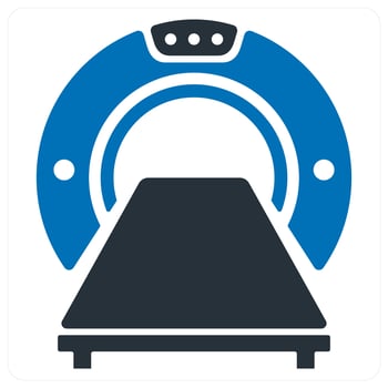 computer tomography and mri icon concept in blue color vector