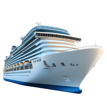a cruise ship on a transparent background png