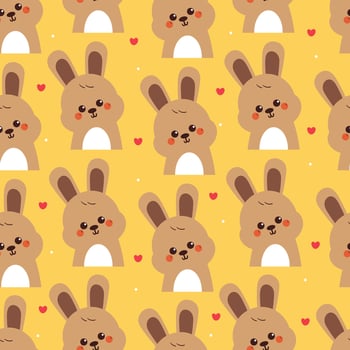 seamless pattern cute cartoon bunny. cute animal drawing for wallpaper and background vector
