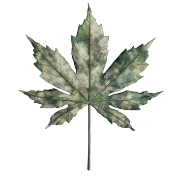 a leaf with a green background and white spots png