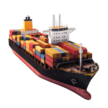 a large container ship on a transparent background png