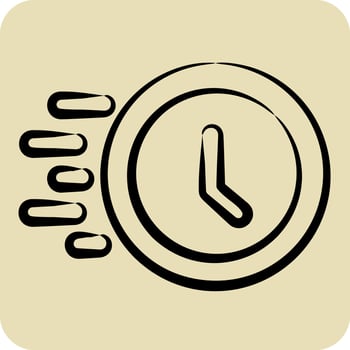 Icon Progress Clock. related to Development symbol. hand drawn style vector