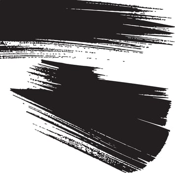 Minimalistic Brush Stroke Textures in Black and White Silhouette Art Illustration on a White Background vector