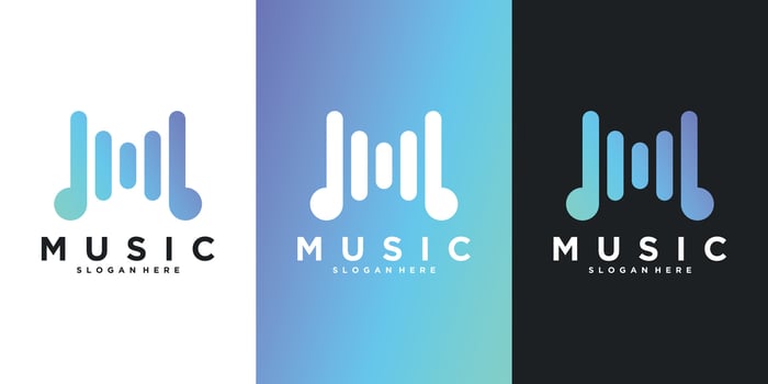 Sound wave letter M logo design. Premium vector