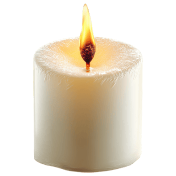 glowing candle with warm flame radiates tranquility. isolated on transparency background png
