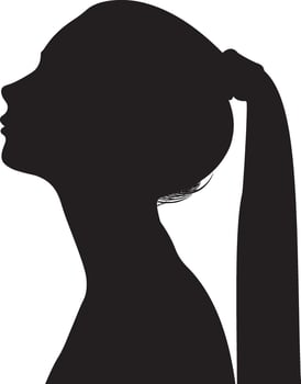 Silhouette of woman with long flowing hair vector