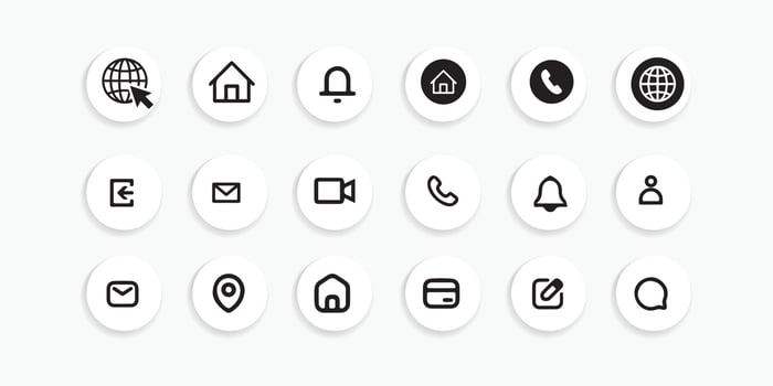 Communication and Contact Icon Set vector