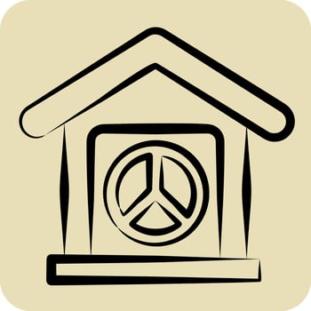 Icon Home. related to World Peace symbol. hand drawn style. design editable vector