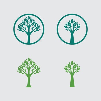 tree logo and plant icon design nature icon green illustration vector