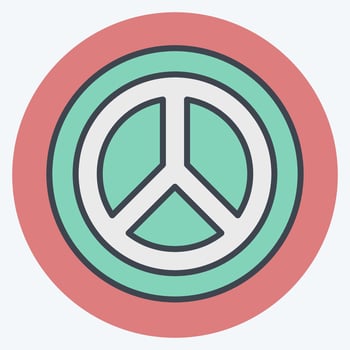 Icon World Peace Logo. related to World Peace symbol. color mate style. design editable vector