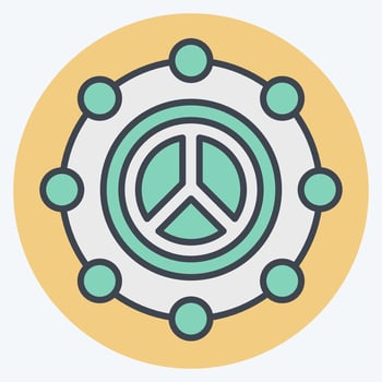 Icon Peace. related to World Peace symbol. color mate style. design editable vector
