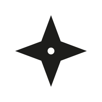 Shuriken icon . Ninja illustration sign. Throwing stars symbol or logo. vector