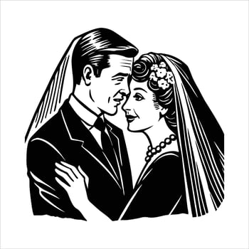 Bride With Veil vector
