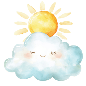 Sun and cloud together on transparent Background png