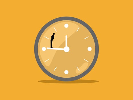 Planning Time Properly, Businessman Set the Clock vector