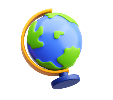 3D Globe Icon for Geography and Global Learning png