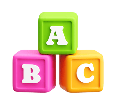 3D ABC Alphabet Blocks Icon for Kids and Early Learning png