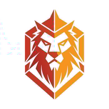 Geometric Lion Head Logo Illustration vector