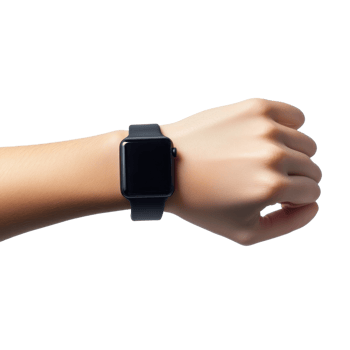 Watch on a persons wrist on transparent Background png