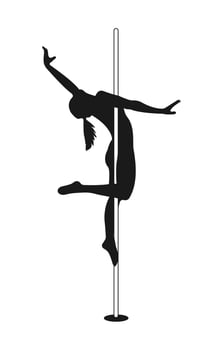 Sexy woman pole dancing silhouette art vector
