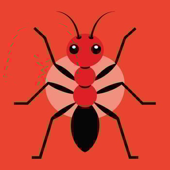 Red And Black Cartoon Ant Illustration vector