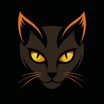 Stylish Black Cat Face Graphic vector