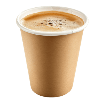 Coffee in paper cup shot on transparent Background png