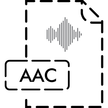 Aac File Format Icon Dashed Outline png