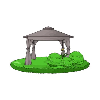 illustration of Canopy with Frame and Fabric vector