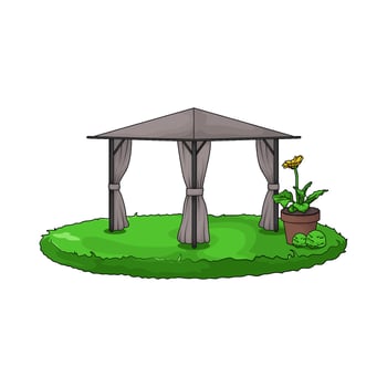 Canopy with Frame and Fabric vector