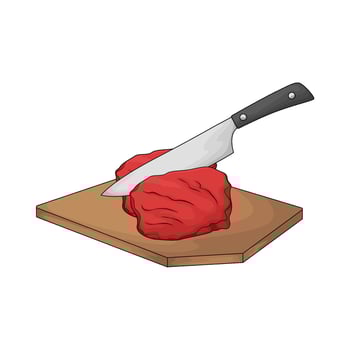 illustration of a chopping board used as a base for cutting meat vector