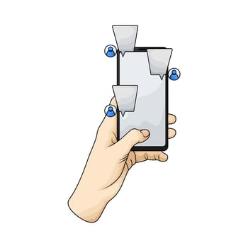 illustration of Mobile Live Chat vector