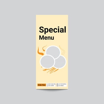 Restaurant Special Menu Template With Photo Placeholders And Contact Information vector